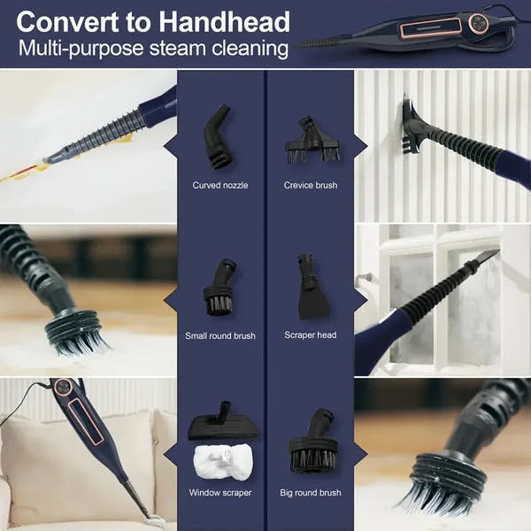 Bellune™ SpinSteam VM6 — Rotating Power Steam Mop (1300W)