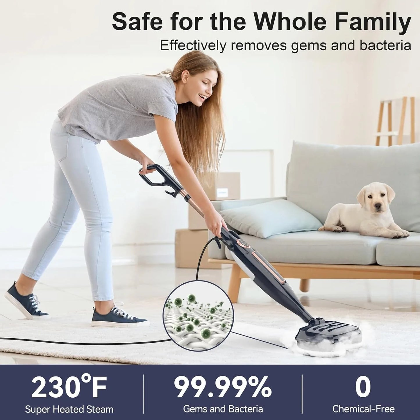 Bellune™ SpinSteam VM6 — Rotating Power Steam Mop (1300W)