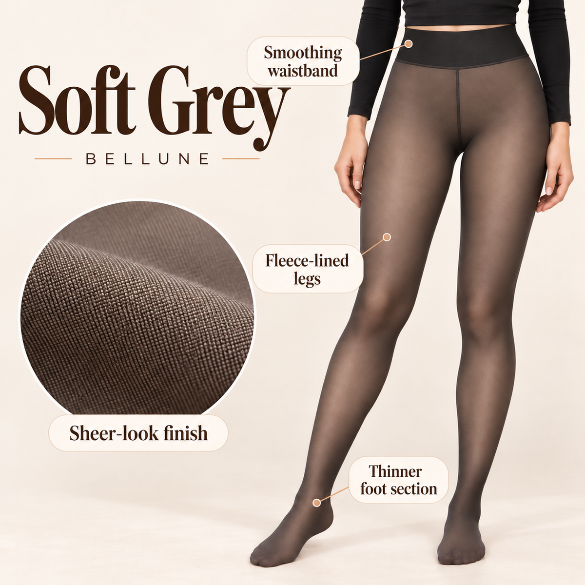 Bellune CozySheer fleece-lined tights