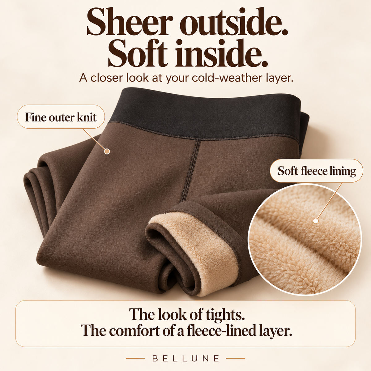 CozySheer sheer outside, soft fleece inside
